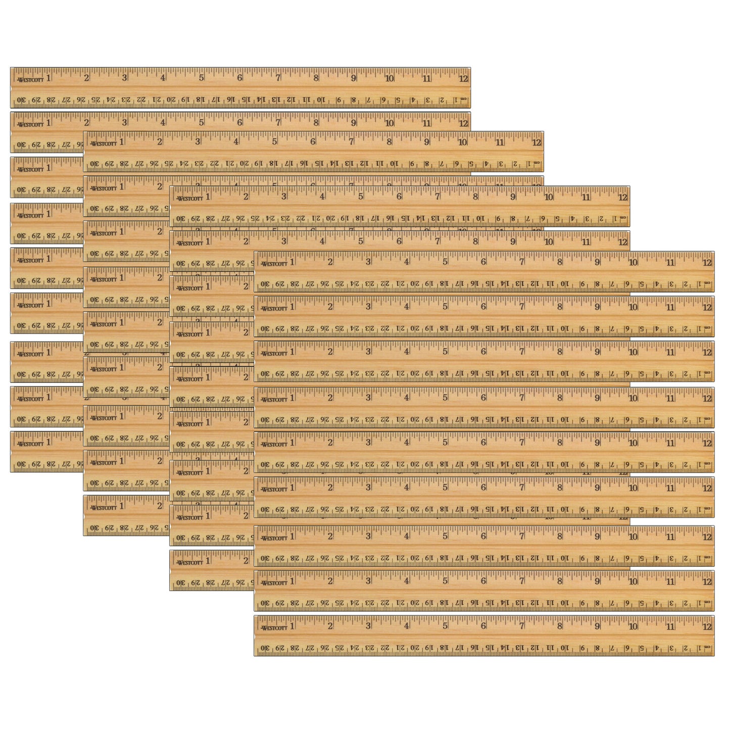 School Wood Ruler, 12", Pack of 36