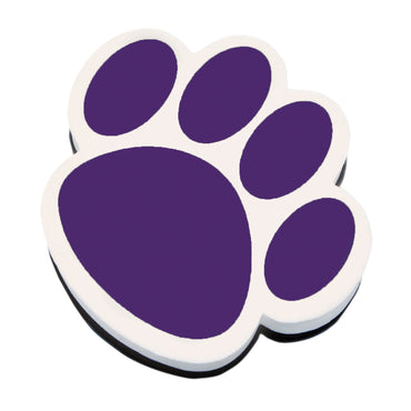 Magnetic Whiteboard Eraser, Purple Paw, Pack of 6