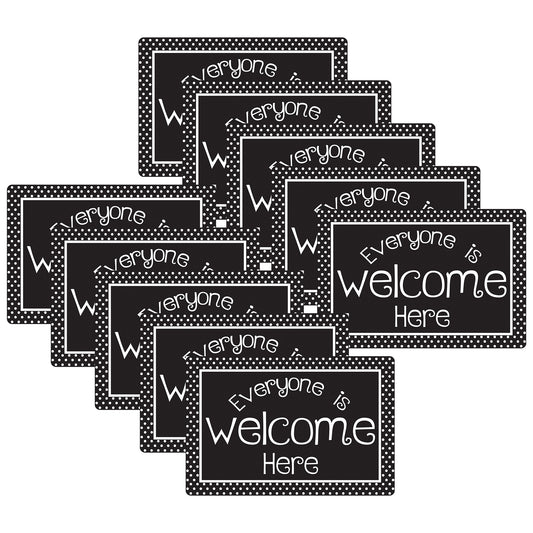 Computer Mouse Pad, 8" x 10", Everyone is Welcome Here, BW Dots, Pack of 10