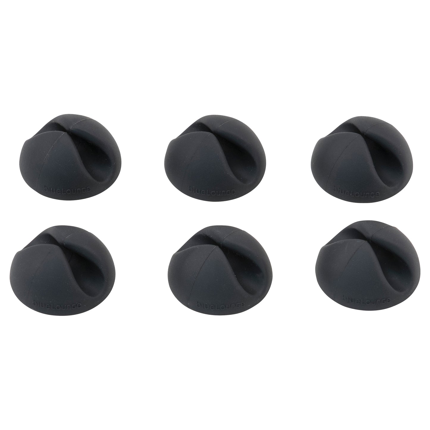 Cabledrops Cord Management, Black, Pack of 6