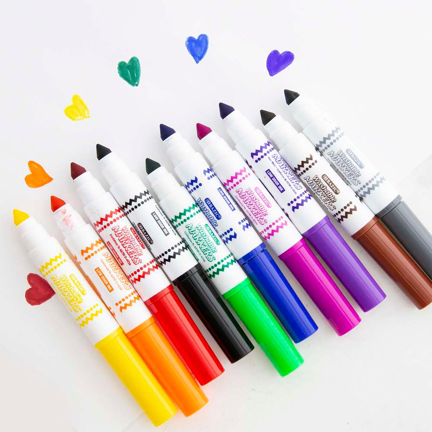 Washable Markers, Mini Broad Line, 10 Per Pack, 12 Packs