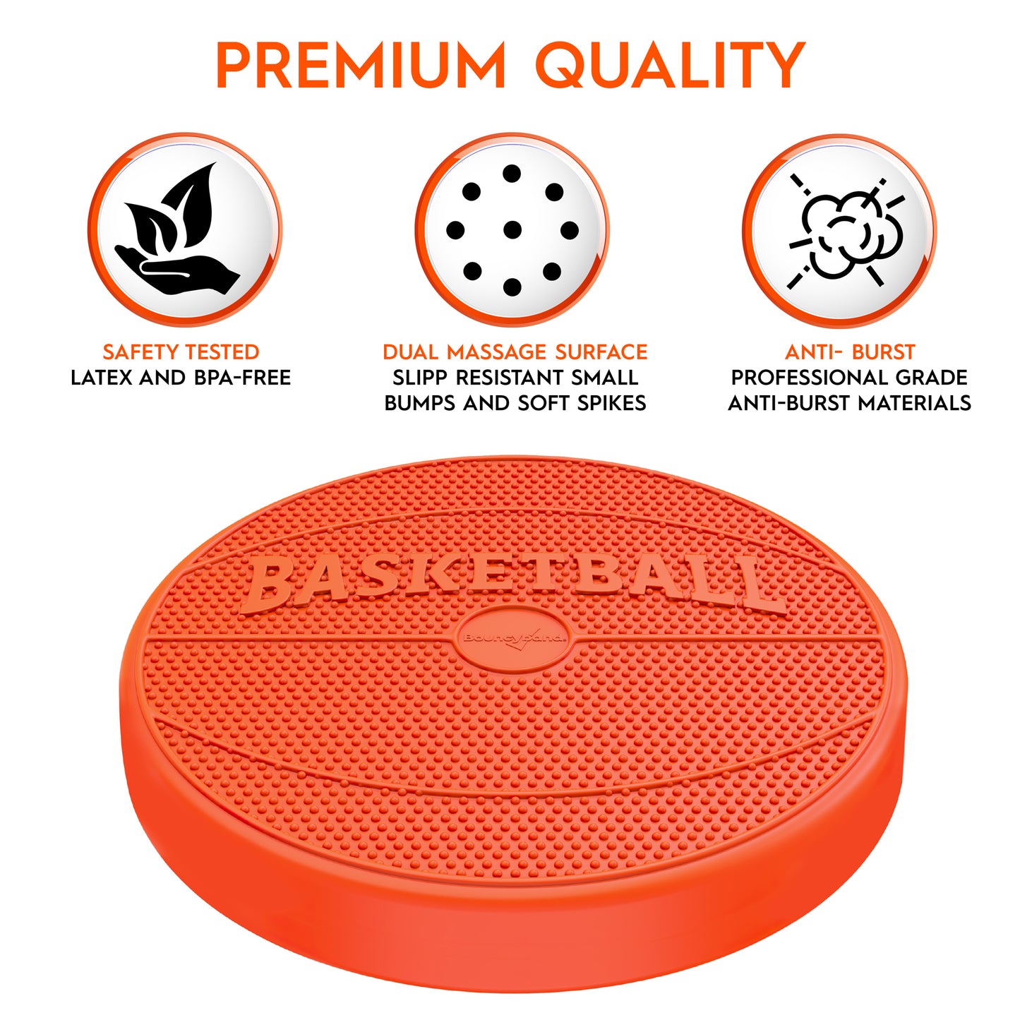 Wiggle Seat Sensory Cushion, Orange Basketball