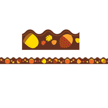 Acorns & Pumpkins Scalloped Border, 39 Feet Per Pack, 6 Packs