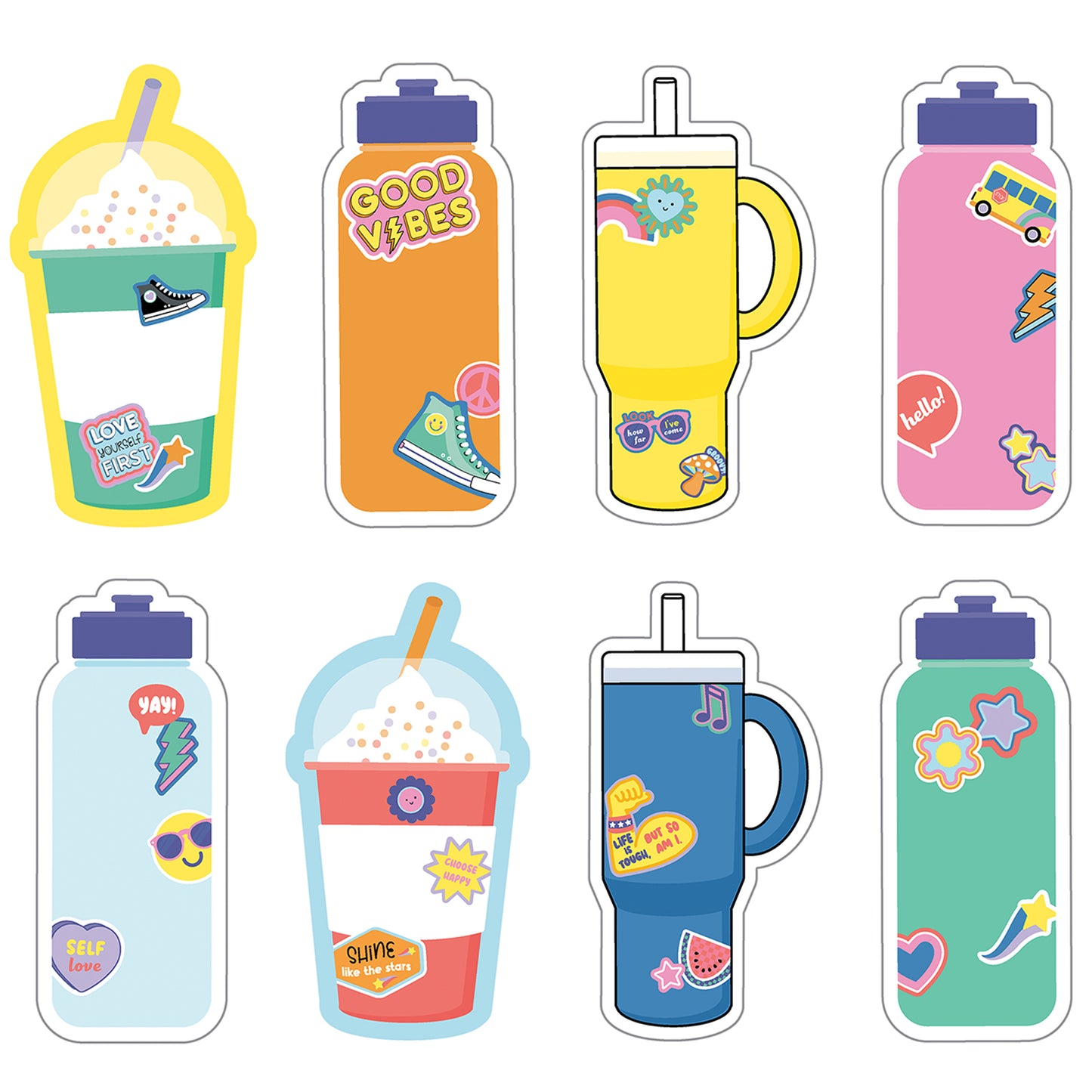 We Stick Together Cups & Water Bottles Cut-Outs, 36 Per Pack, 3 Packs