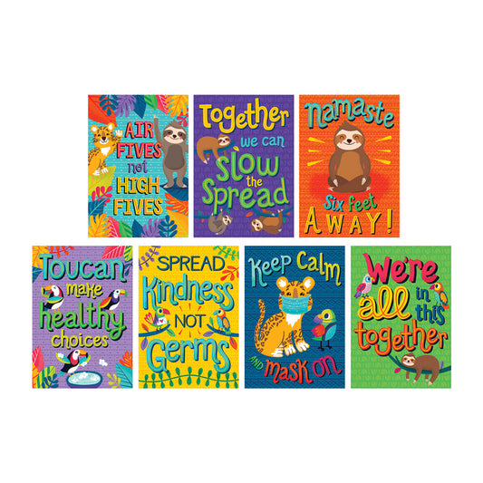 One World Healthy and Happy Poster Set, Set of 7