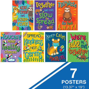 One World Healthy and Happy Poster Set, Set of 7