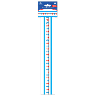 -20 to 20 Student Number Lines Manipulative, Grade K-3, 30 Per Pack, 3 Packs