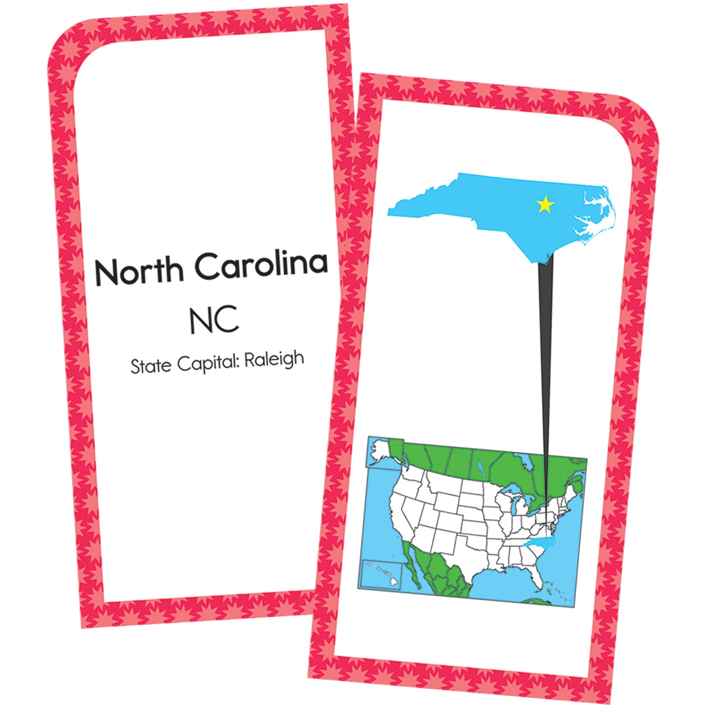 U.S. States & Capitals Flash Cards, Grade 3-5, Pack of 3