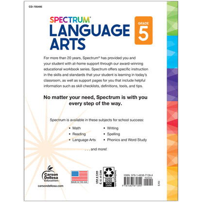 Spectrum Language Arts Workbook, Grade 5