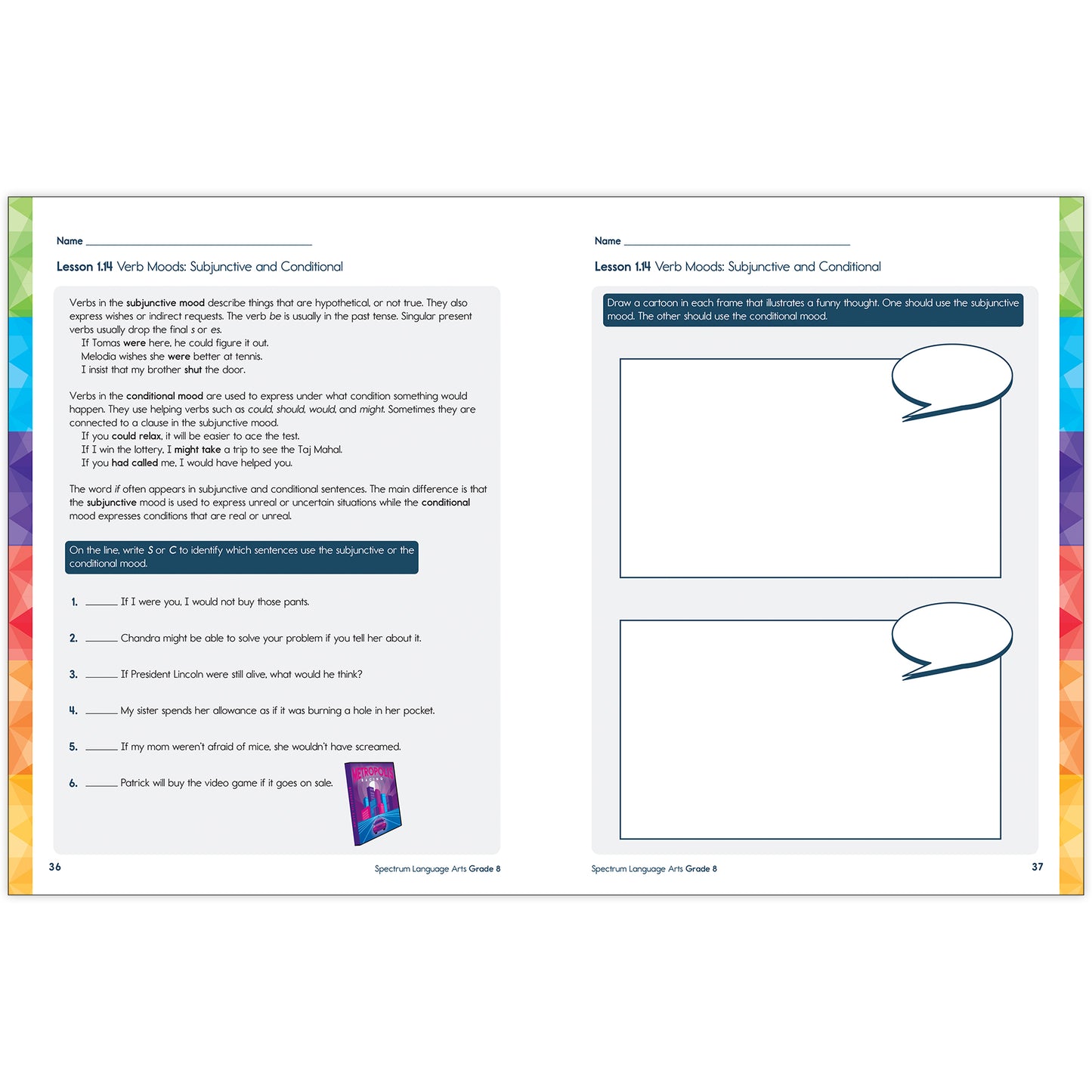 Spectrum Language Arts Workbook, Grade 8