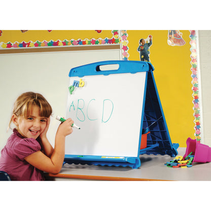 Tabletop Easel with Dry Erase Boards, Pocket Chart, and Storage Tubs