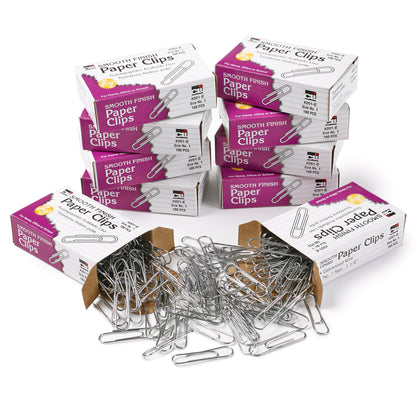 Standard Paper Clips, 1000 Per Box, 10 Boxes