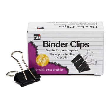 Binder Clips, Mini, 1/4" Capacity, 12 Per Box, 48 Boxes