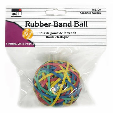 Rubber Bands - Ball (2.95" x 1/8") - Assorted Colors, Pack of 6