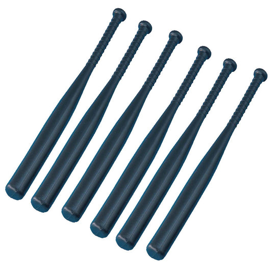 Solid Lightweight Plastic Bat, 28.5" Long, Black, Pack of 6