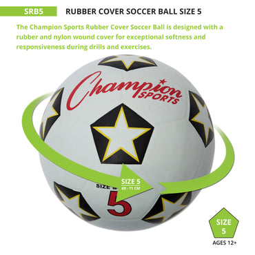 Rubber Soccer Ball Size 5, Pack of 3