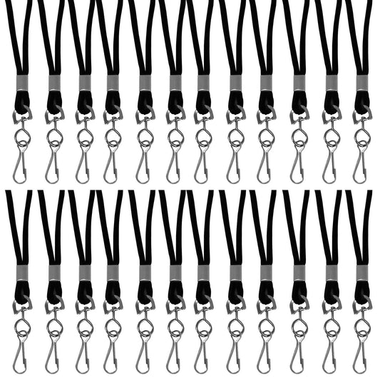 Standard Lanyard, Black, Swivel Hook, Pack of 24