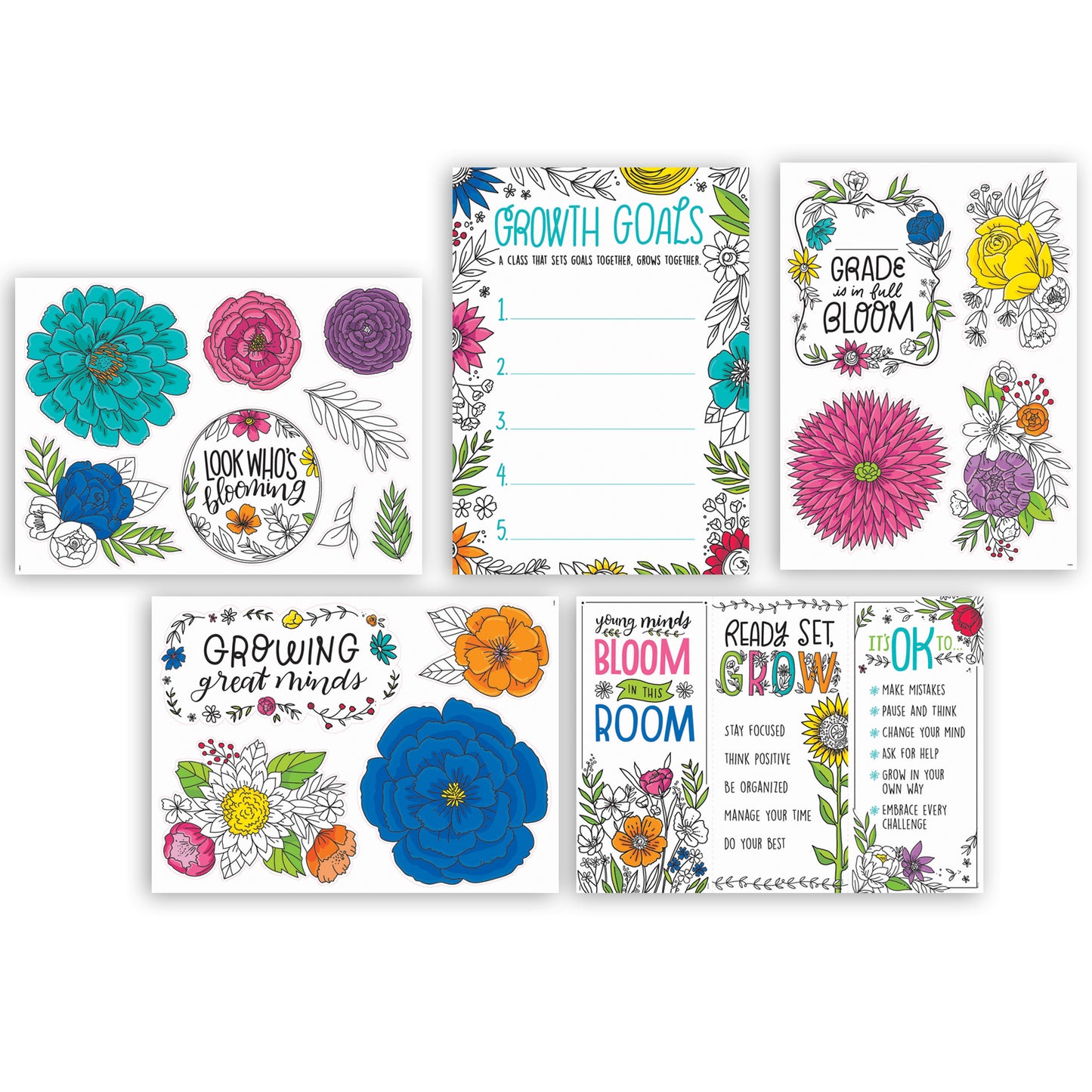 Bright Blooms Blooming Minds Bulletin Board Set