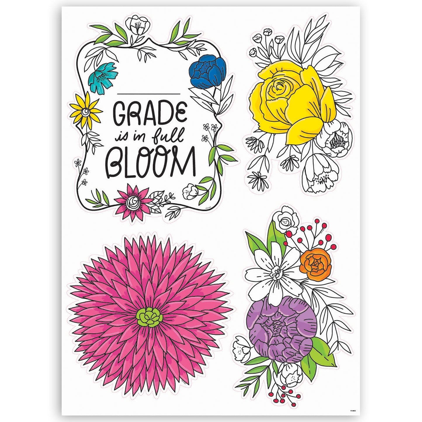 Bright Blooms Blooming Minds Bulletin Board Set