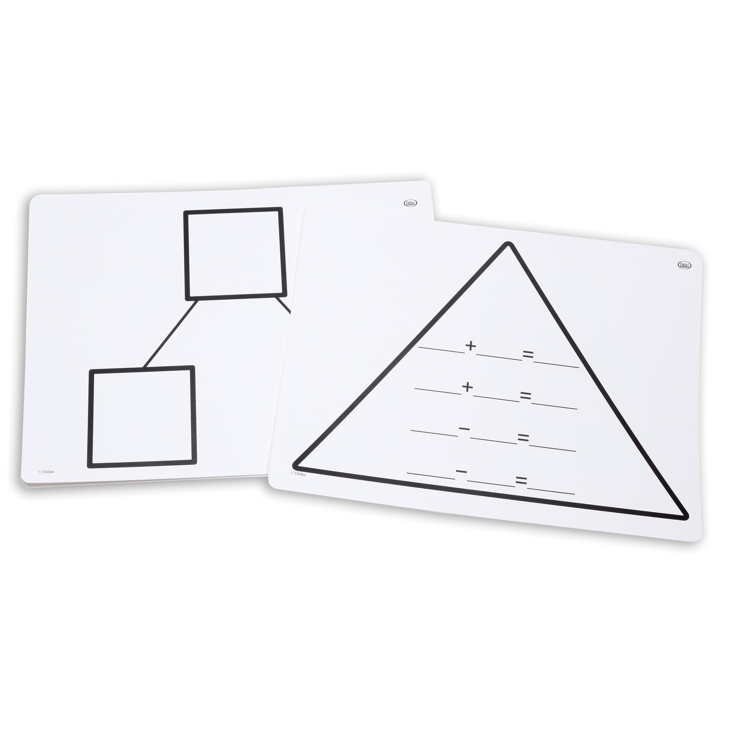 Write-On/Wipe-Off Fact Family Triangle Mats: Addition, Set of 10