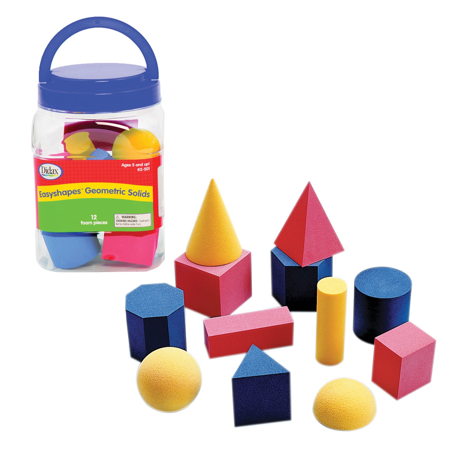 Foam Geometric Solids, 12 Pieces