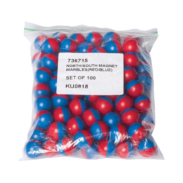 North/South Magnet Marbles (Red/Blue), Set of 100