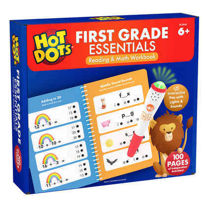 Hot Dots® First Grade Essentials Reading & Math Workbook