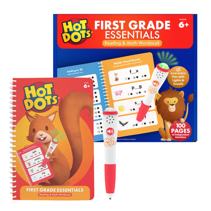 Hot Dots® First Grade Essentials Reading & Math Workbook