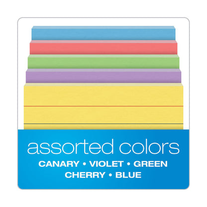 Mini Index Cards, 3" x 2.5", Ruled, Assorted Colors, 200 Per Pack, 6 Packs