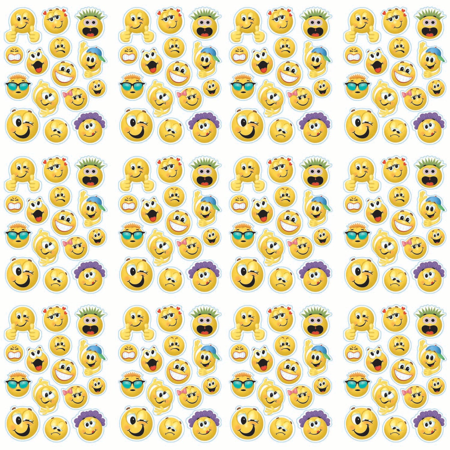 Emoticons Window Clings, 12 Sheets