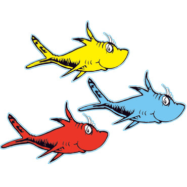 Dr. Seuss™ One Fish, Two Fish Assorted Paper Cut Outs, 36 Per Pack, 3 Packs