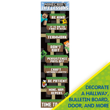 Minecraft Life Lessons Banner, 12" x 45", Pack of 6