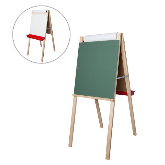 Child's Deluxe Double Easel, Green Chalkboard/Dry Erase Board, 44" T x 19" W