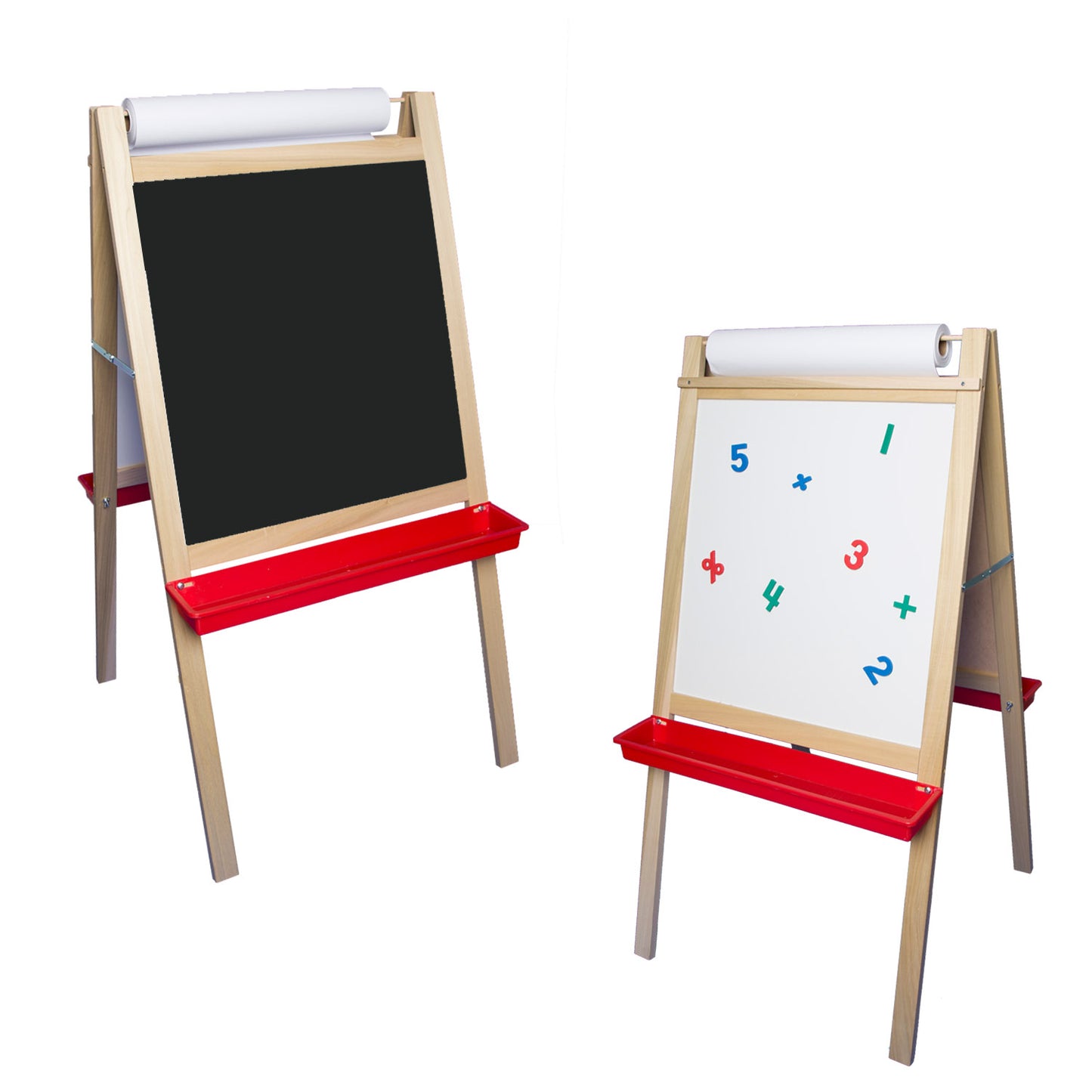 Deluxe Magnetic Paper Roll Easel, Dry Erase/Black Chalk