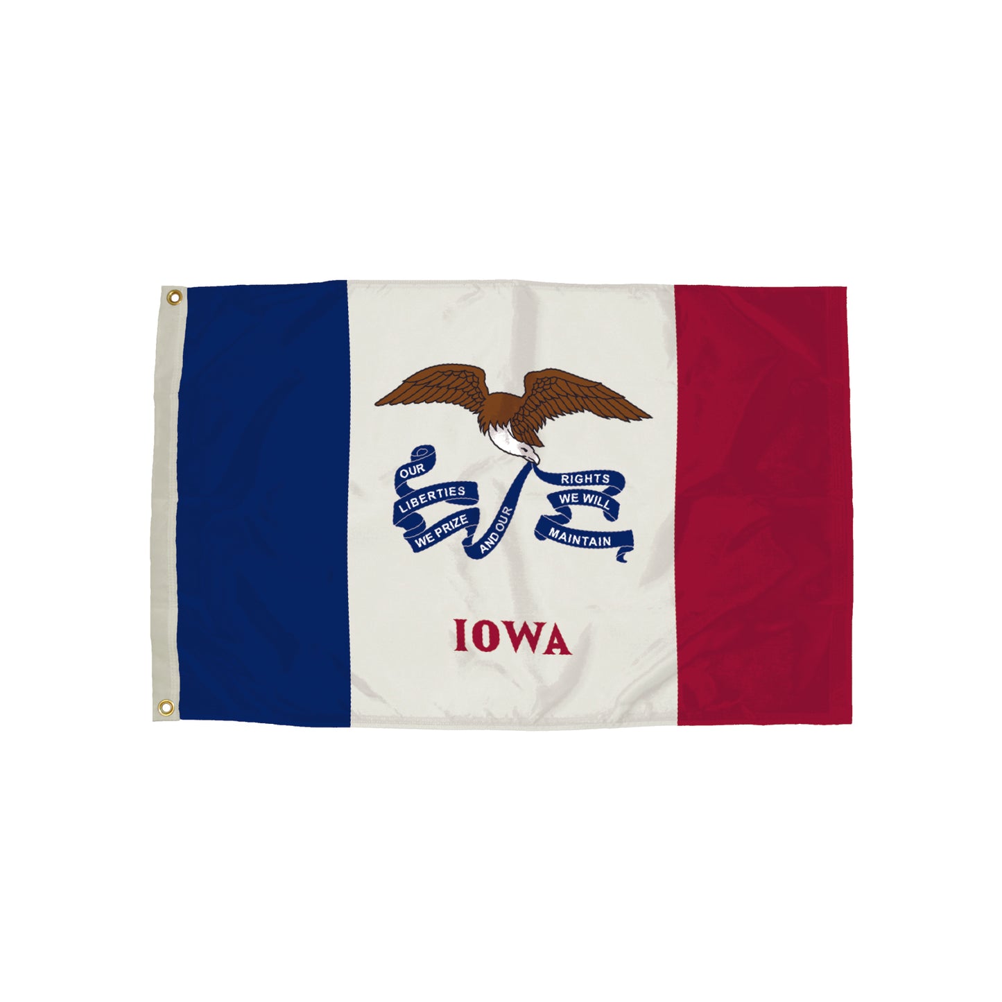 Durawavez Nylon Outdoor Flag with Heading & Grommets, Iowa, 3ft x 5ft