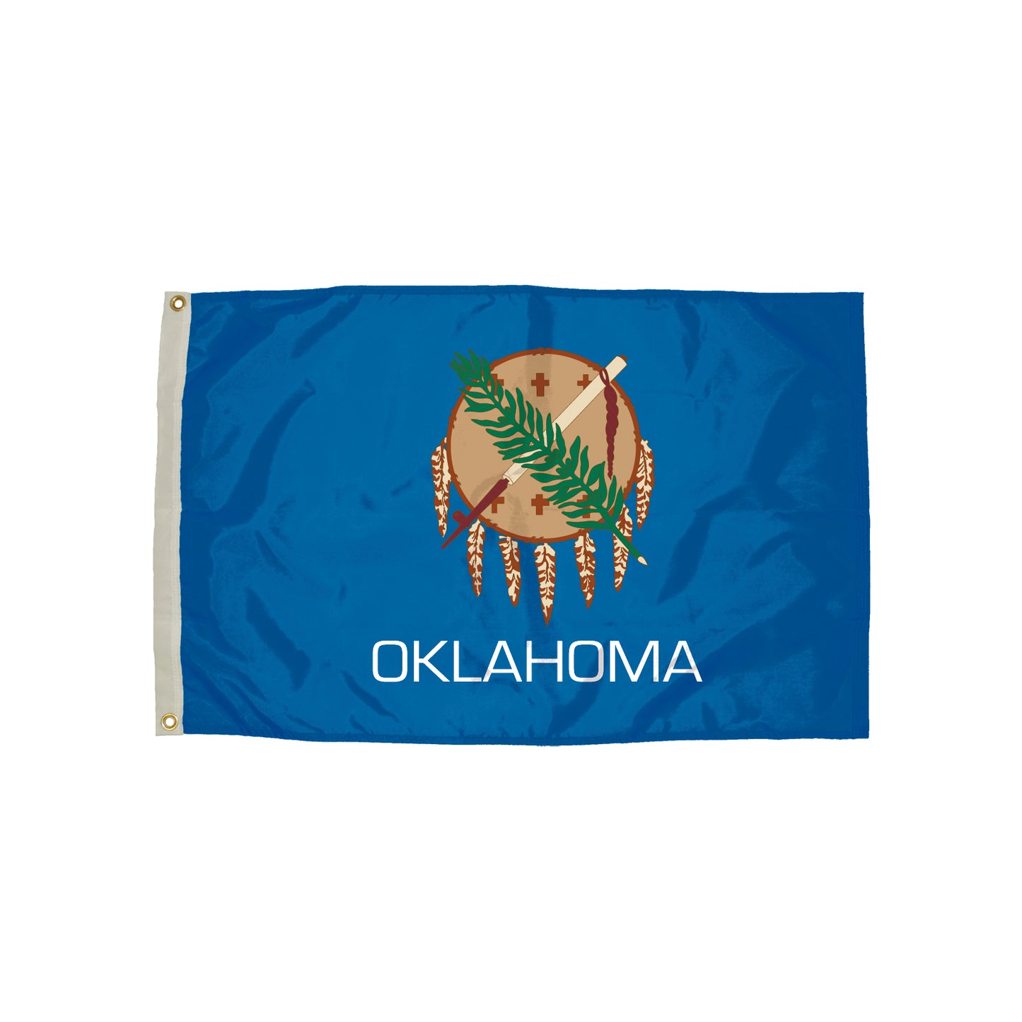 Durawavez Nylon Outdoor Flag with Heading & Grommets, Oklahoma, 3ft x 5ft