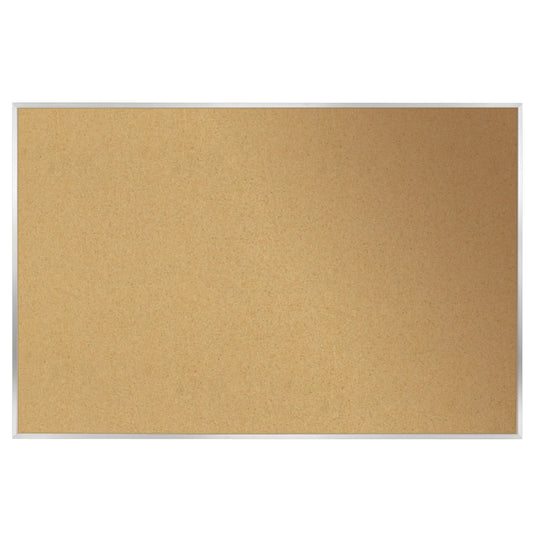 Natural Cork Bulletin Board with Aluminum Frame, 2'H x 3'W