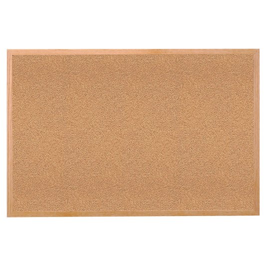 Natural Cork Bulletin Board with Wood Frame, 2'H x 3'W