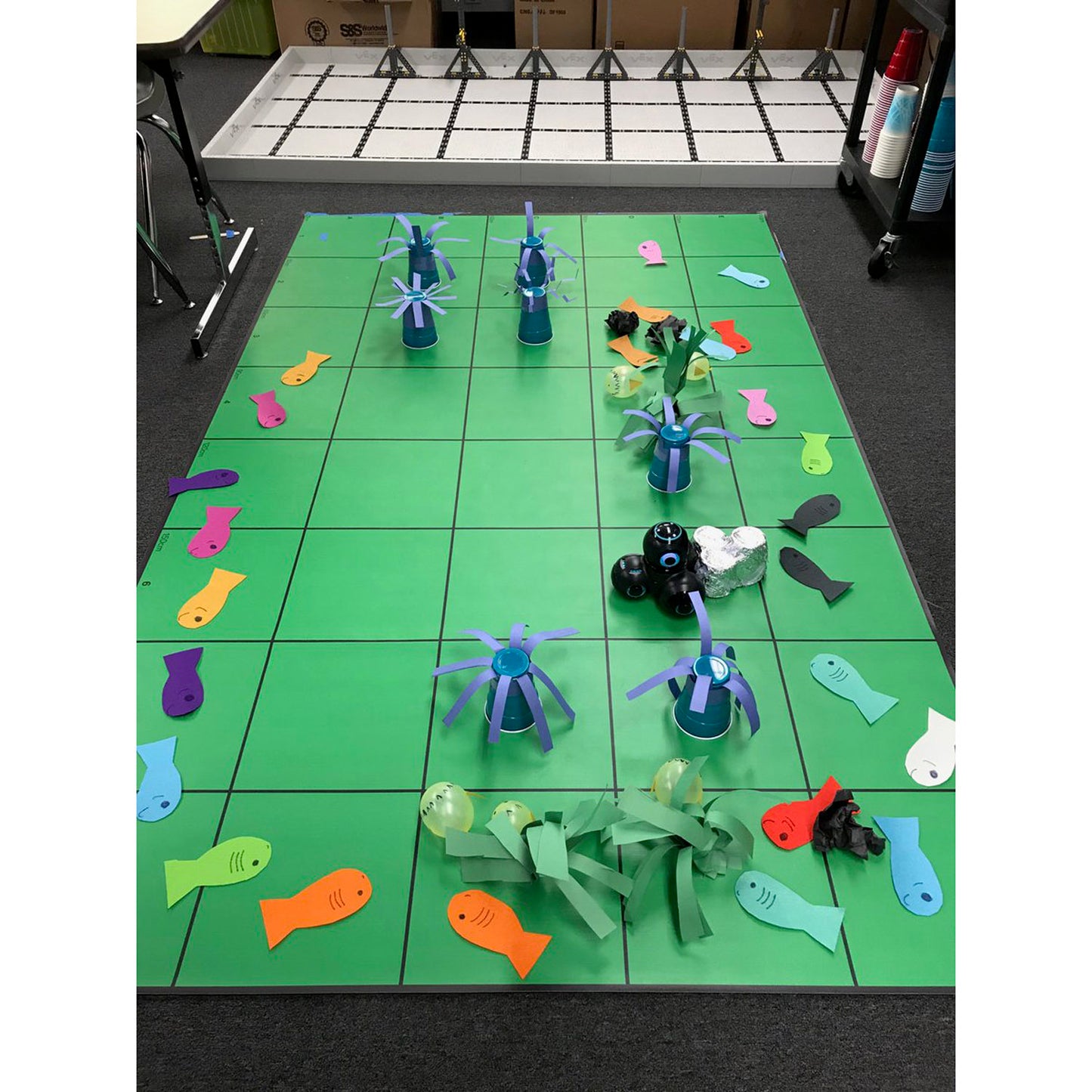 Wonder League Robotics Competition Green Screen Mat, 150cm x 240cm with 30cm Grid