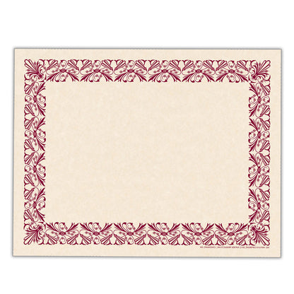 Art Deco Set - Maroon Border Paper, Plain Folders, Gold Seals