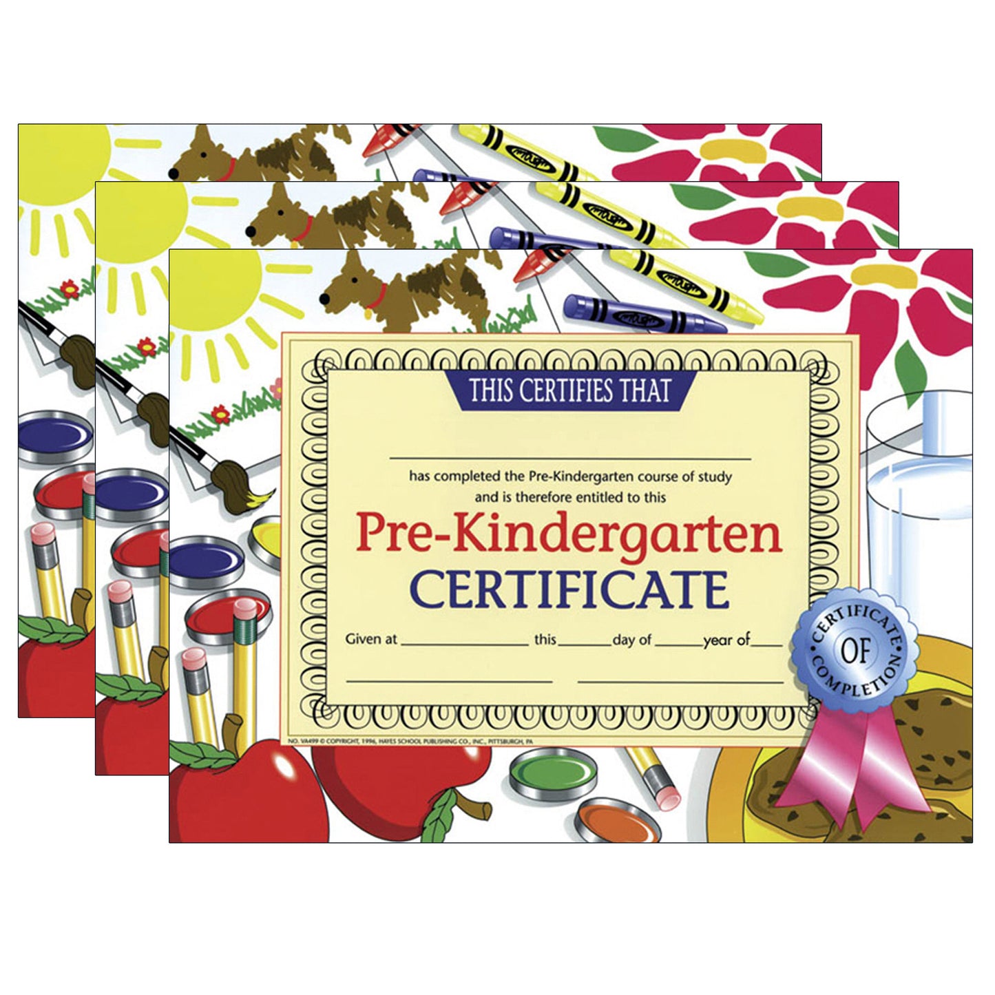 Pre-Kindergarten Certificate, 8.5" x 11", 30 Per Pack, 3 Packs