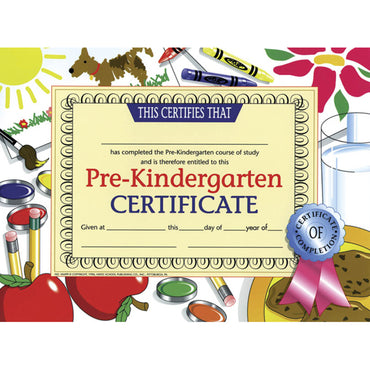 Pre-Kindergarten Certificate, 8.5" x 11", 30 Per Pack, 3 Packs