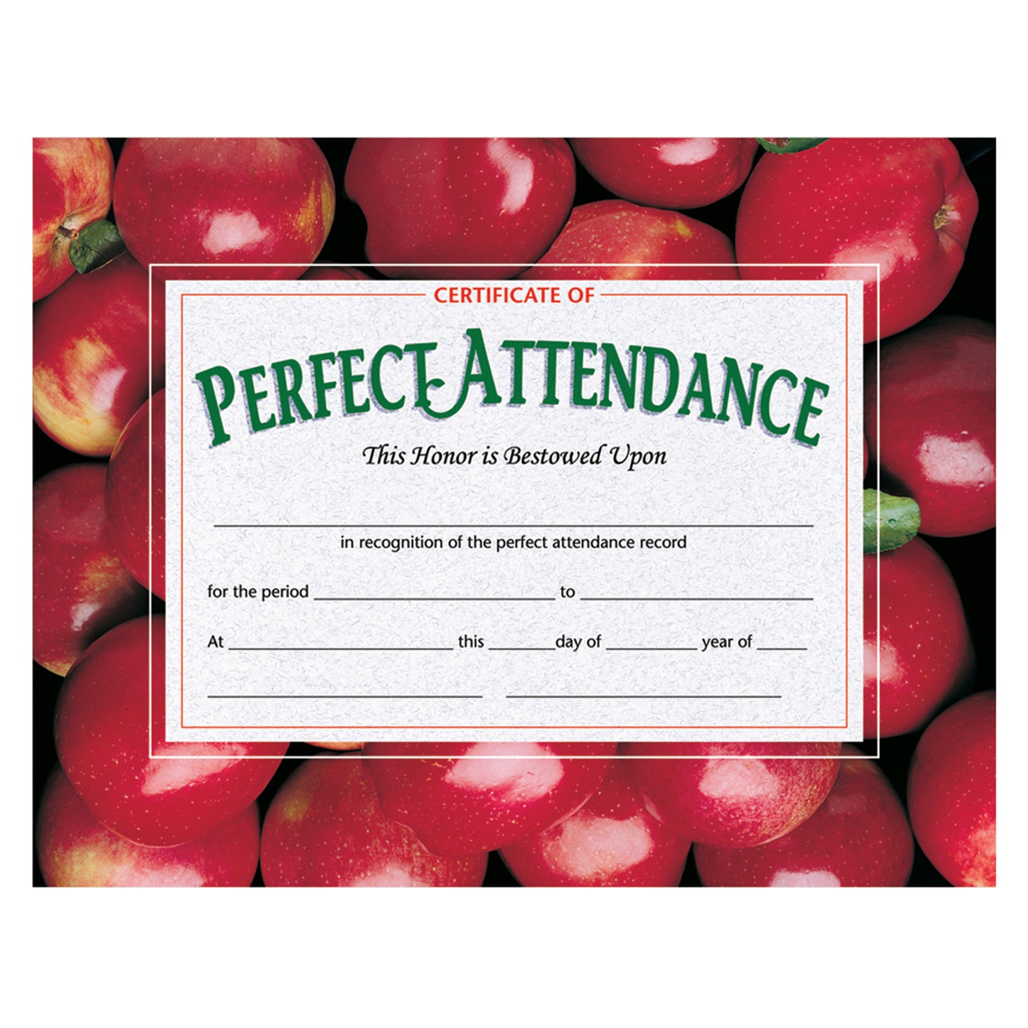 Certificate of Perfect Attendance, 30 Per Pack, 3 Packs