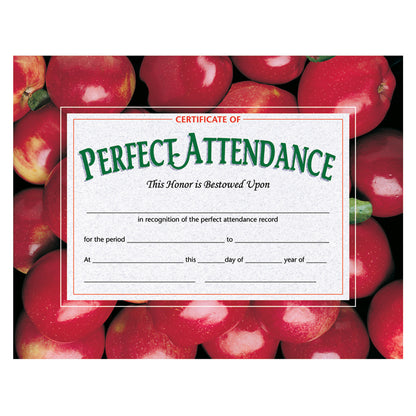 Certificate of Perfect Attendance, 30 Per Pack, 3 Packs