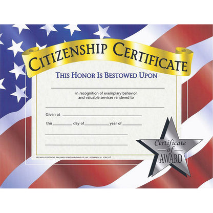 Citizenship Certificate, 30 Per Pack, 3 Packs