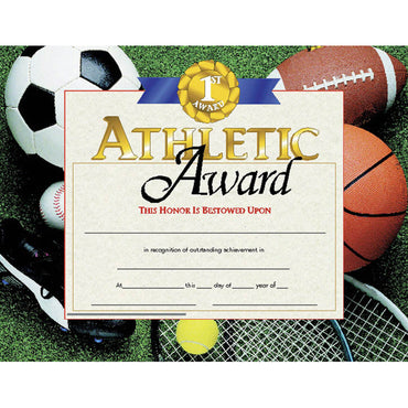 Athletic Award Certificates, 30 Per Pack, 3 Packs