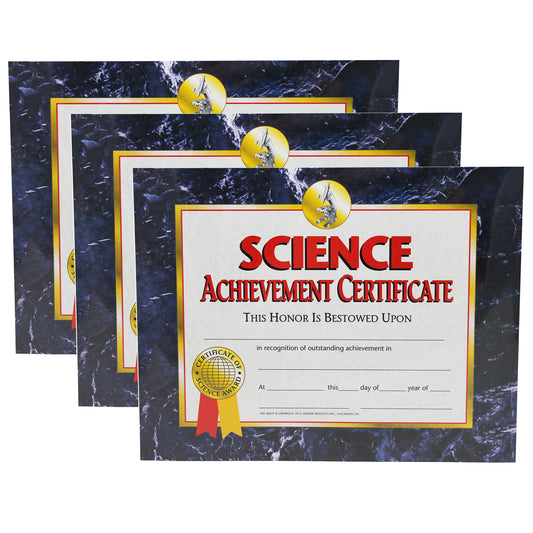 Science Achievement Certificate, 30 Per Pack, 3 Packs