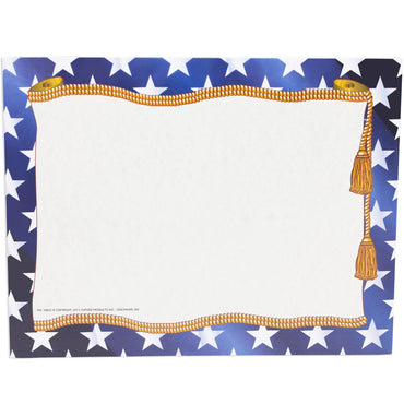 Stars Border Certificate, 8.5" x 11", 50 Per Pack, 3 Packs