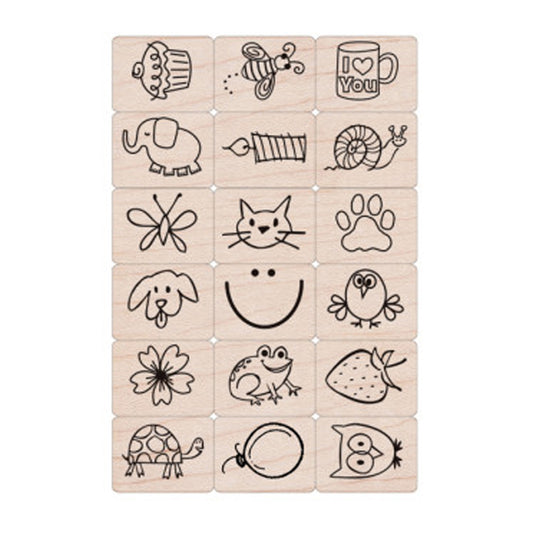 Ink 'n' Stamp Fun Stuff Stamps, Set of 18