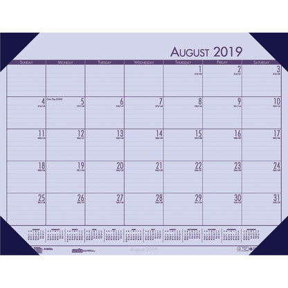 Academic Ecotones Calendar Desk Pad, Orchid Paper/Cordovan Holder, Pack of 2